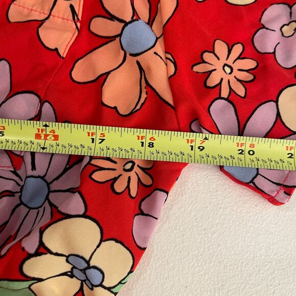 Timing Blouse Women's Medium Floral Button Up Cropped Groovy Shirt NWT - Picture 8 of 9